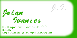 jolan ivanics business card